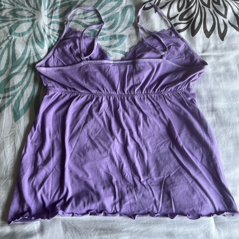Lavender Lace-Trim Cami Women’s Tank Top, Size Small - Picture 4 of 15